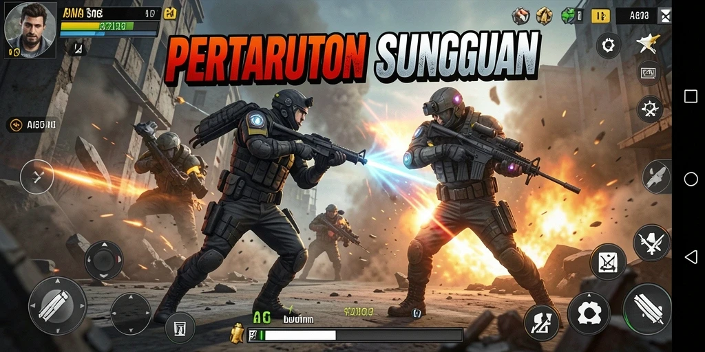 Tampilan gameplay seru dalam AA62 yang penuh aksi.