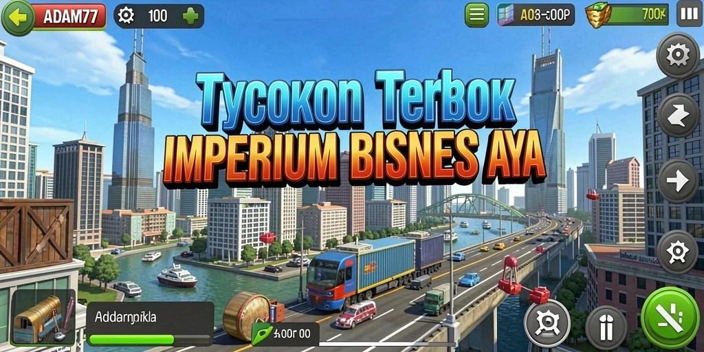 Tampilan gameplay <strong>ADAM77</strong> yang menampilkan pengelolaan bisnis yang seru.