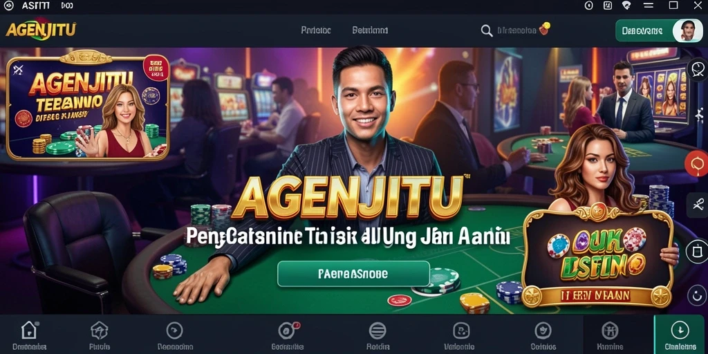 Screenshot AGENJITU menampilkan dealer profesional dan suasana Live Casino yang mendebarkan.