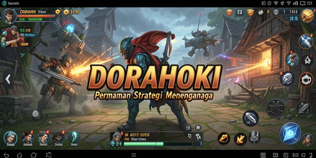 Screenshot DORAHOKI menunjukkan aksi intens dalam gameplay SLG.