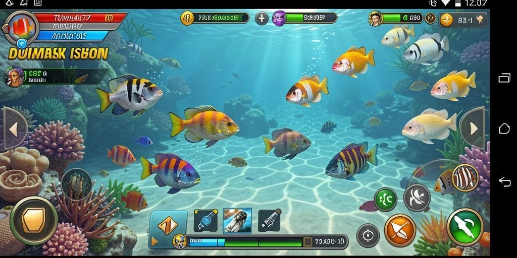 Tampilan menarik dari gameplay DUNIA77 saat menembak ikan.