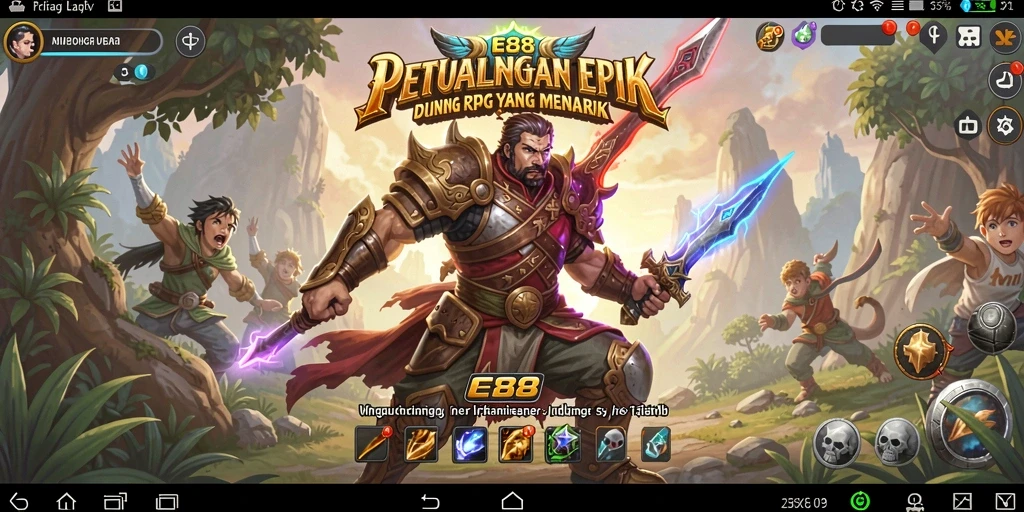 Screenshot gameplay E88 yang memukau dalam dunia RPG.
