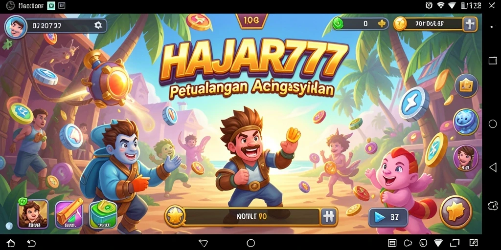 Tampilan gameplay penuh aksi dari HAJAR777 yang menantang.