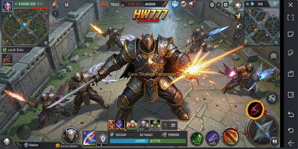 Tampilan visual gameplay SLG yang memukau di HW777.