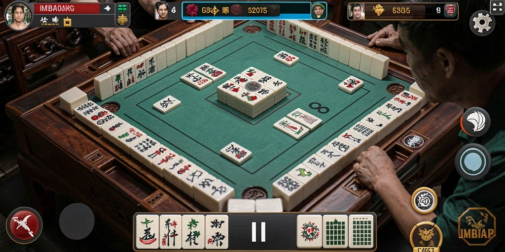 Tampilan gameplay menarik dari IMBAJP dengan elemen Mahjong.