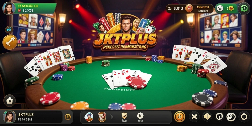Tampilan gameplay poker JKTPLUS yang menegangkan dan menarik.