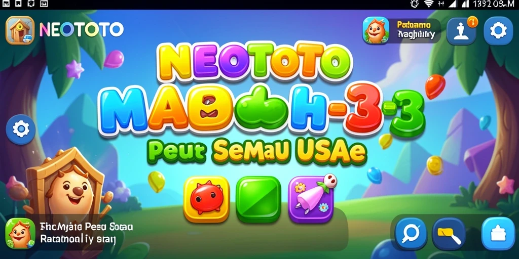 Tangkapan layar utama NEOTOTO menunjukkan gameplay Match-3 yang menarik.