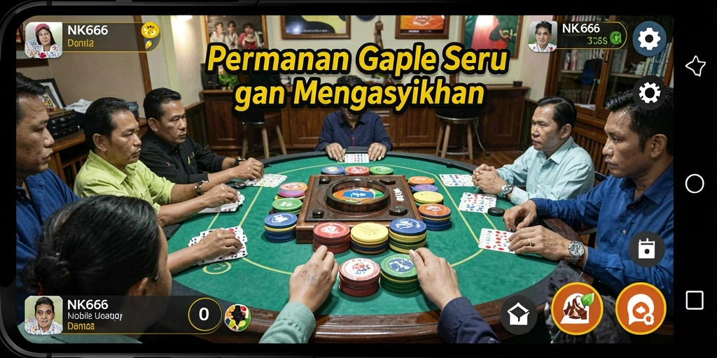 Screenshot gameplay NK666 yang seru dalam bermain Gaple.