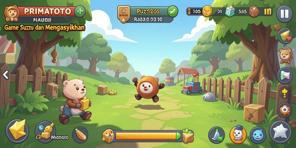 Screenshot gameplay menunjukkan tantangan menarik dalam PRIMATOTO.