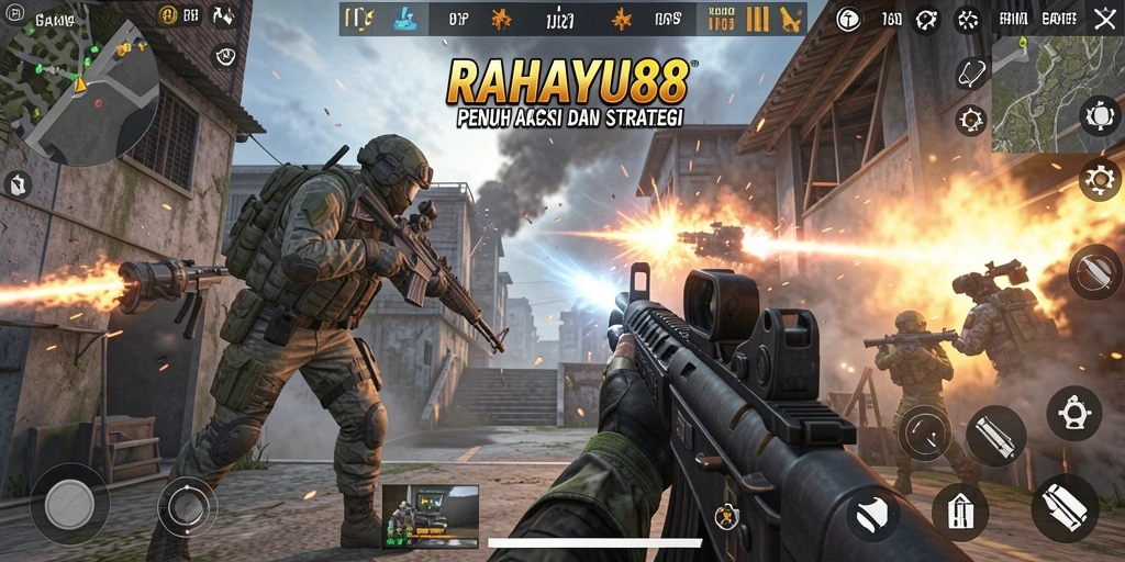 Tampilan dramatis gameplay RAHAYU88 yang menegangkan dan penuh aksi.