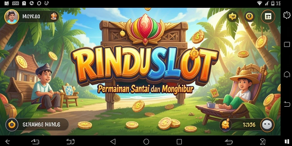 Tangkapan layar gameplay RINDUSLOT yang ceria dan menghibur.