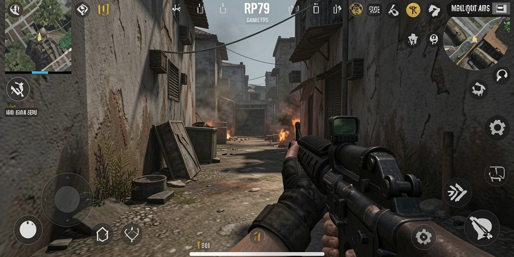 Tampilan gameplay RP79 dengan aksi tembak-menembak yang seru.