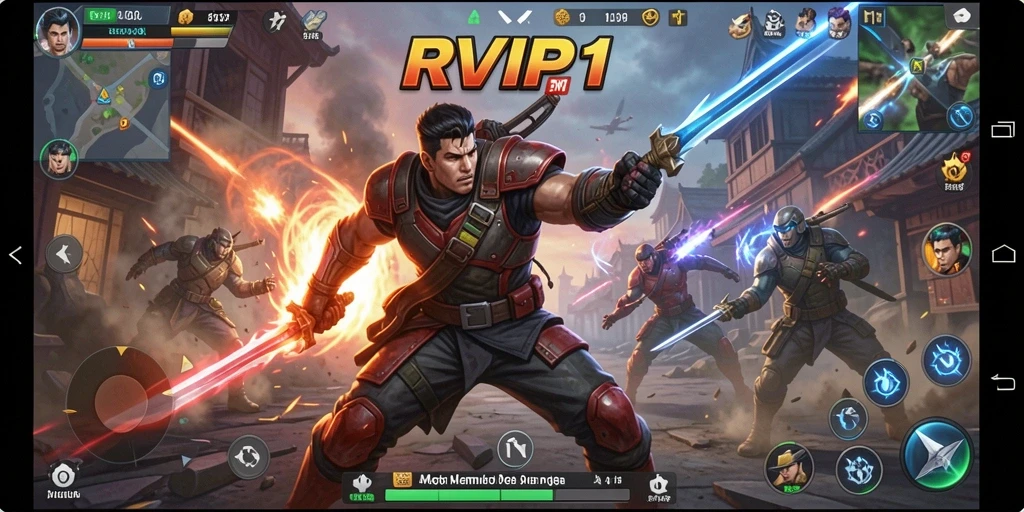 Screenshot utama gameplay RVIP1 menampilkan pertarungan yang seru dan mendebarkan.