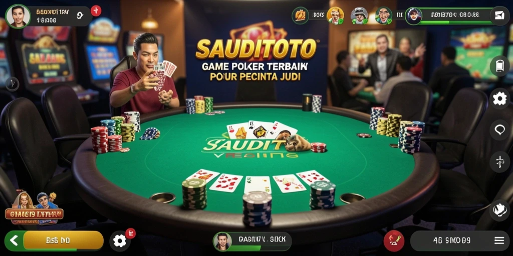 Screenshot utama SAUDITOTO menunjukkan momen seru bermain Poker.