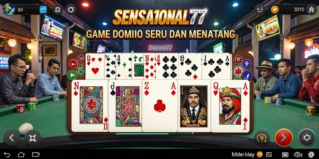 Gameplay seru SENSATIONAL77 dalam permainan Domino.