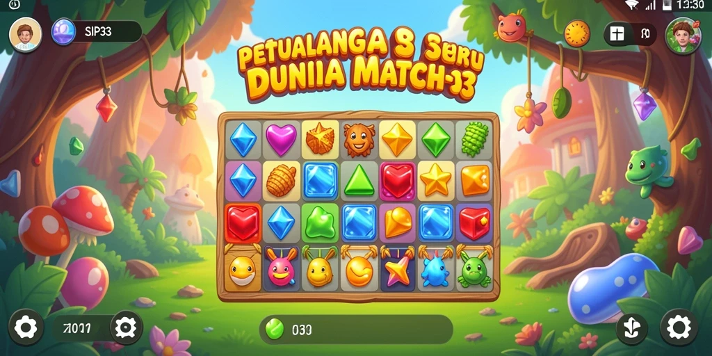 Tampilan gameplay SIP33 yang seru dan penuh warna di dunia Match-3.