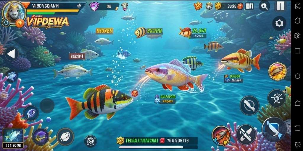 Tangkapan layar dari gameplay Tembak Ikan yang seru di VIPDEWA.